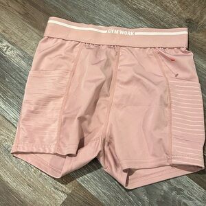 Gym work gym shorts w pocket workout shorts dusty rose pink size S S1